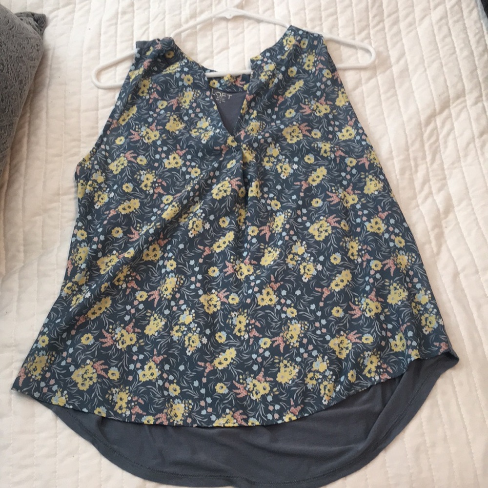 Loft outlet blue flowery tank top